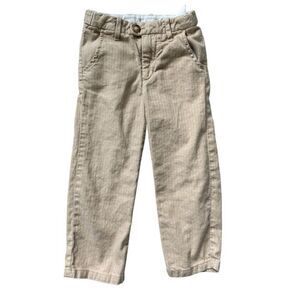 Boys Baby Gap Khaki Oatmeal Pinstripe Dress Pants in Cashew Crunch - Sz 4 yrs